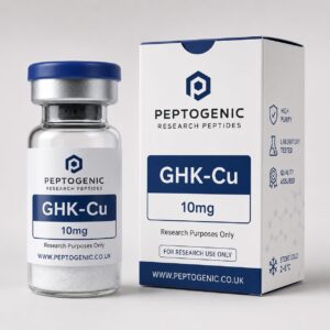 Peptogenic GHK-Cu Copper Peptide research product available in 5mg and 10mg vial sizes